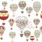 Adventures. Illustration with air balloons in vintage hipster st