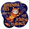 Adventures are to the adventurous lettering phrase. Hand drawn baby space theme quote.