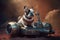 Adventurous French Bulldog on a Space Rover Expedition. Generative AI