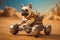 Adventurous French Bulldog on a Space Rover Expedition. Generative AI