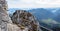 Adventurous hiking trail around Wendelstein mountain summit, tourist attraction bavarian alps