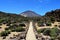 Adventurous hiking trail through volcanic landscape towards Mount Teide, Canary Islands, Spain