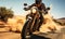 Adventurous Motorcyclist Riding with Speed on a Dusty Road Kicking Up Dirt in a Dynamic Action Shot