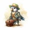Adventurous Parrot: A Delightful Anthropomorphic Illustration By Beatrix Potter