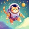 Adventurous Tabby Cat Astronaut in Outer Space