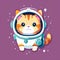 Adventurous Tabby Cat Astronaut in Outer Space