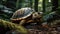 Adventurous Turtle Exploring a Lush Jungle AI Generative