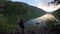 Adventurous Woman Hiking in Canadian Nature