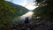 Adventurous Woman Hiking in Canadian Nature