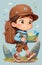 Adventurous Young Explorer Cartoon Character