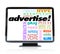 Advertise Marketing Words on HDTV Television