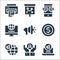 Advertisement line icons. linear set. quality vector line set such as digital marketing, customer care, global marketing, coin,