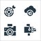 Advertisement line icons. linear set. quality vector line set such as mailbox, camera, cloud