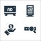 Advertisement line icons. linear set. quality vector line set such as searching, value, advertisement