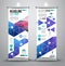 Advertisement roll up business flyer or brochure banner with vertical design