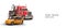 Advertisement of tow truck services on white background. Large realistic tow truck, car