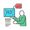 advertiser of ad placement color icon vector illustration