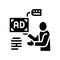 advertiser of ad placement glyph icon vector illustration