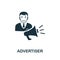 Advertiser icon. Simple element from affiliate marketing collection. Filled Advertiser icon for templates, infographics and more