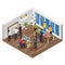 Advertising Agency Isometric Composition