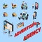 Advertising Agency Isometric People