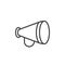 Advertising, announcement, bullhorn line icon