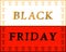 Advertising banner `Black Friday`. White & red banner. The design of the banner