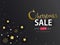 Advertising banner or poster design decorated with stars, snowflakes and 70% discount offer for Christmas.