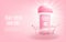 Advertising banner of woman deodorant with slogan realistic vector illustration.