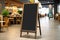 Advertising blank Blackboard, Blank restaurant shop sign or menu boards in shopping mall center, Blackboard sign mockup