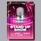 Advertising Card Banner On Stand Up Show Vector