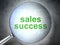 Advertising concept: Sales Success with optical glass