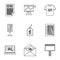 Advertising goods icons set, outline style