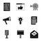 Advertising goods icons set, simple style
