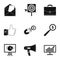 Advertising goods icons set, simple style