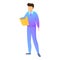 Advertising manager icon, cartoon style