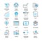 Advertising plan icon collection set. Commercial vector illustration.