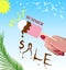 Advertising poster. Hot summer sale