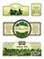 Advertising poster olive oil label, sticker ads virgin butter foodstuff, oliva tablet flat vector illustration, isolated