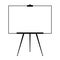 Advertising stand or flip chart or blank artist easel isolated on white background. Presentation blank white board for conference.