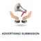 Advertising Submission icon. 3d illustration from content marketing collection. Creative Advertising Submission 3d icon