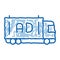 advertising truck doodle icon hand drawn illustration