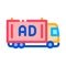 Advertising truck icon vector outline illustration