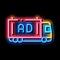 advertising truck neon glow icon illustration