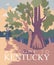 Advertising vector banner of travel to Kentucky, United States.