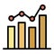 Advertising viewing chart icon color outline vector