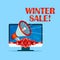 Advertising winter banner of promotional offers
