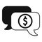 Advice company finance chat icon simple vector. Grant pandemic