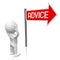 Advice - signpost with one arrow, cartoon character