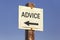 Advice word and arrow signpost 2